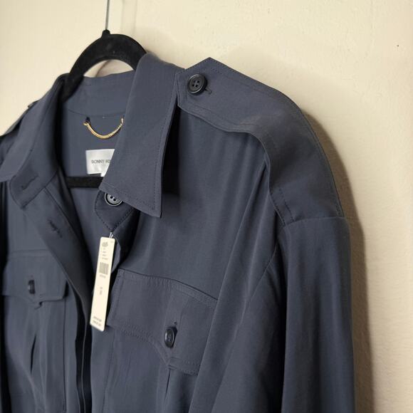 NWT Anthropologie Ronny Kobo Andes Charcoal Navy Utility Mini Wrap Dress Medium - Picture 6 of 16